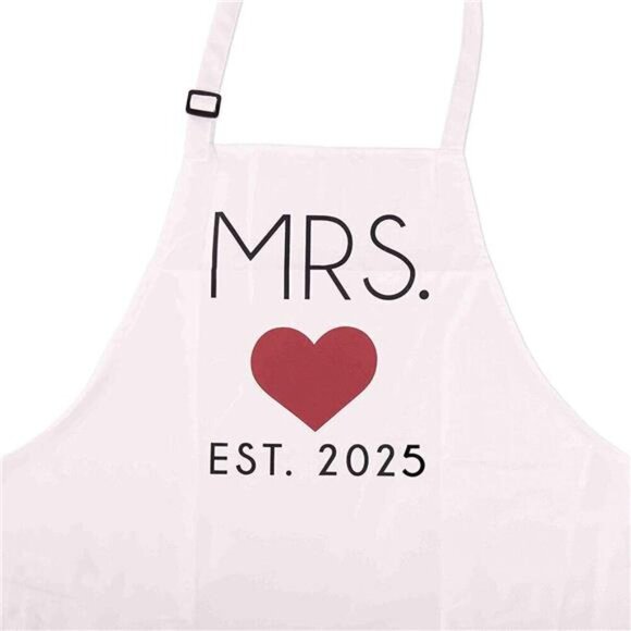 Mr. and Mrs. Couples Kitchen Aprons (2-Piece Set) Cute Cooking Bibs Wedding - Picture 6 of 7